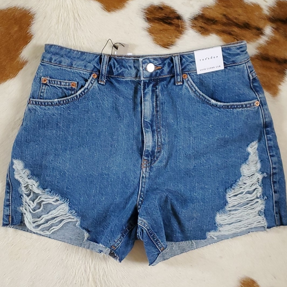 High waisted top shop shorts